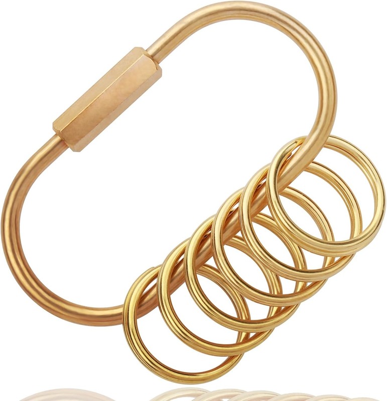 Brass Key Rings Screw Lock Key Organizer Carabiner Keychain Clip for Key