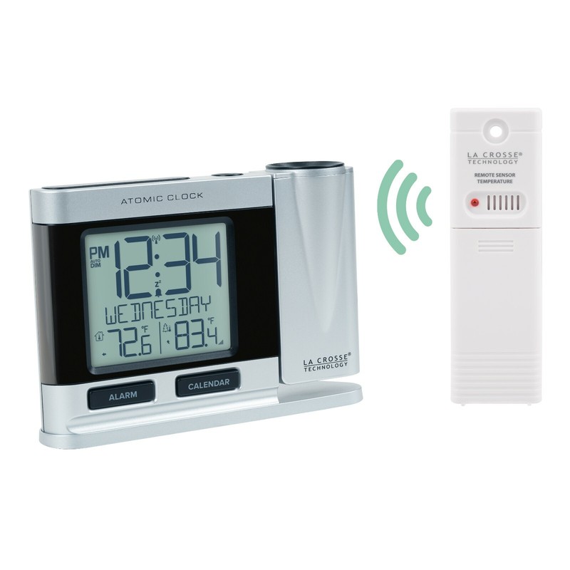 616-1410 La Crosse Technology Atomic Projection Alarm Clock TX141-BV3 - Silver gallery