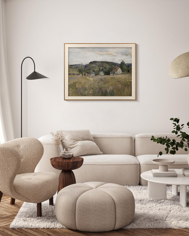 Framed Abstract Countryside Canvas Art for Modern Home Decor 16x20in gallery