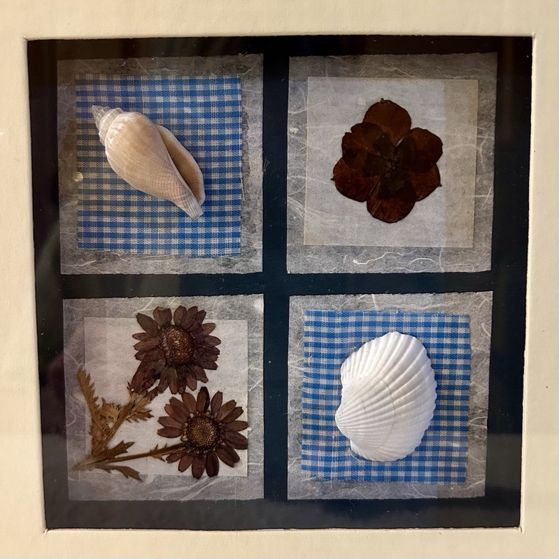 10x10 Natural Wood & Glass Shadow Box Frame Flowers & Seashell Nautical Wall Art gallery