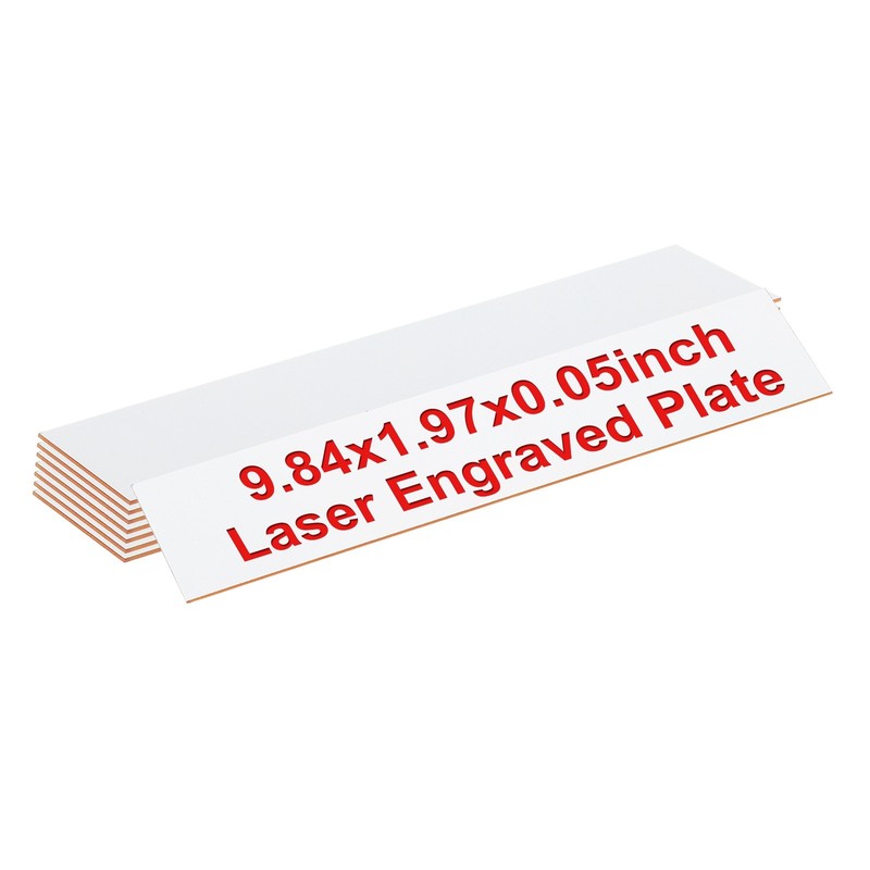 9.84×1.97″ Name Plates for Office, White with Red Letter, 8 Pcs