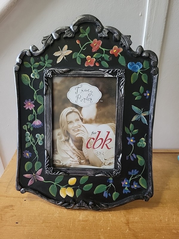 Tracey Porter CBK Handpainted Floral Garden Frame Black 5×7 13×10