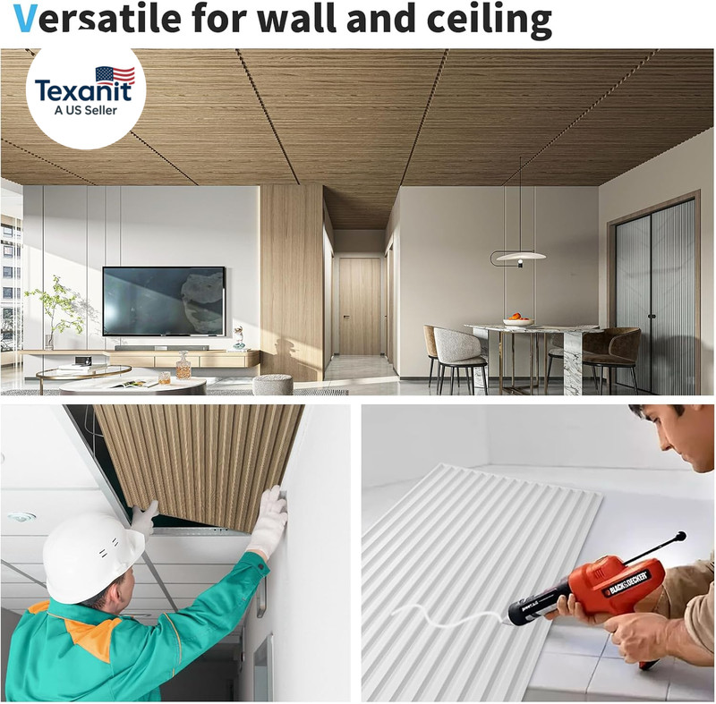 6-Pack Slat Design 3D Wall Panels for Interior Wall Decor, 2X4 FT PVC Decorative gallery