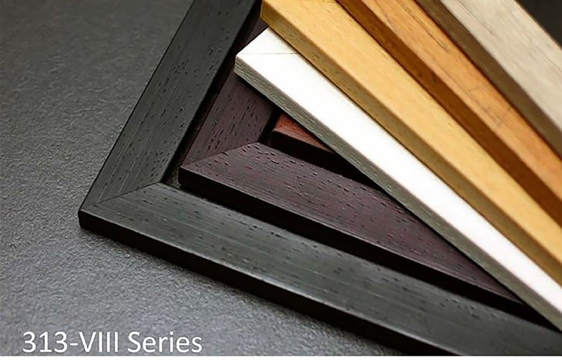 Custom Matted Picture Poster Frame & Mat 1-1/8" Brown Modern 313VIII 16x20 24x36 gallery