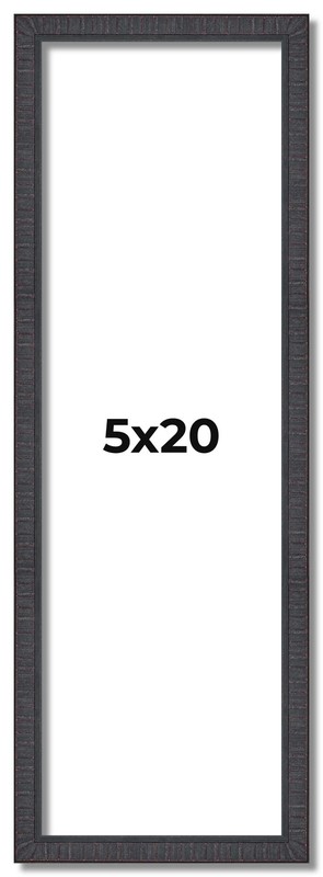 5×20 In Rustic Brown Real Wood Picture Frame Width 0.75 inches | Interior Frame