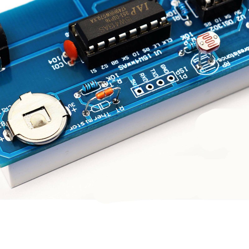DC5V Digital Colorful LED Electronic Clock DIY kit Soldering Board W/Clear Case gallery