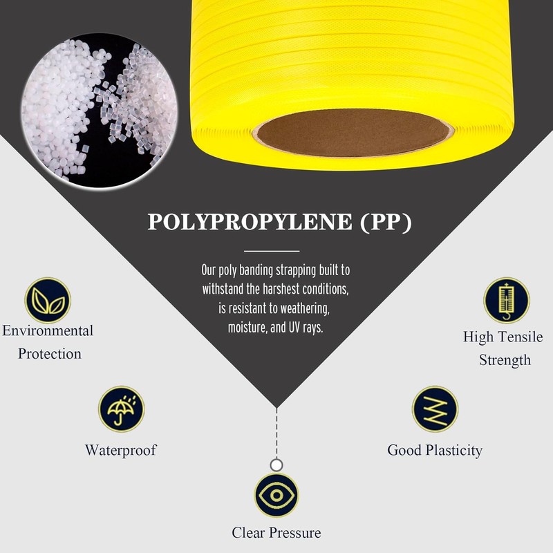 Poly Strapping, Packaging Banding Strap, Pallet Strapping Roll 3280' Length - Po gallery