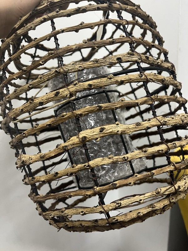 Large Vintage Wicker Rattan LANTERN candle holder Indoor Outdoor Hurricane gallery