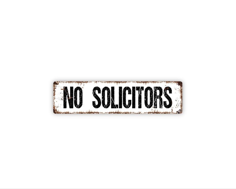 No Solicitors Sign | No Soliciting Door Sign | Private Property Entry Rules