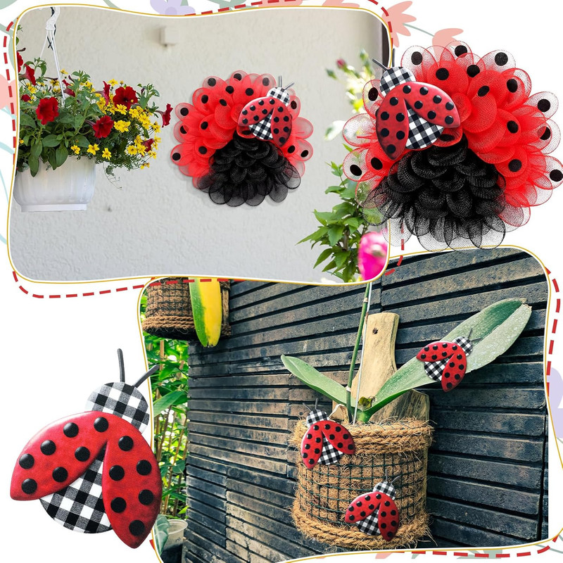 Metal Embossed Ladybug Hanger Red and Black Polka Dot Ladybug Metal Wall Door Ha gallery