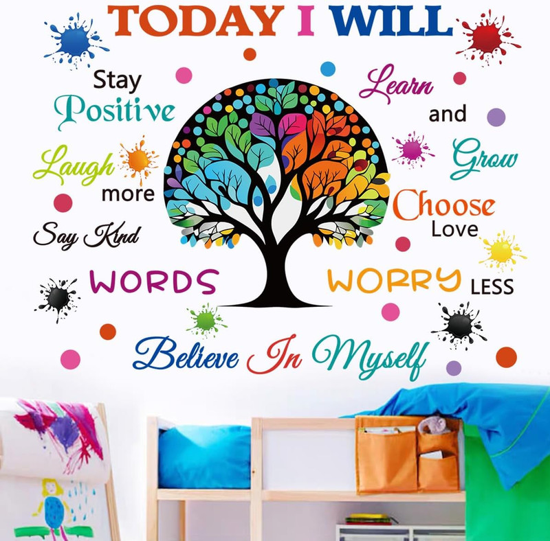 Colorful Inspirational Wall Decals Motivational Quote Today I Will Wall Stickers gallery