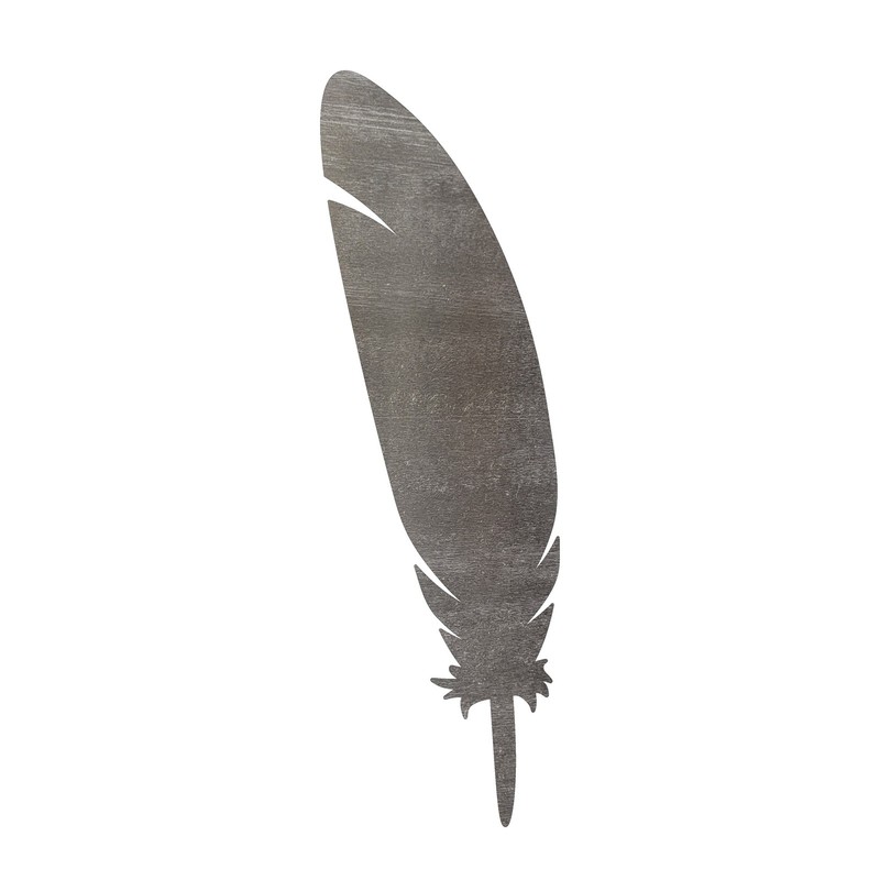 Feather Steel Cutout Shape, Raw Metal Wall Art and Craft Supply