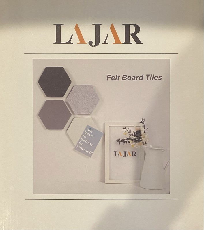 LAJAR 8 Pcs Hexagon Felt Bulletin Board Tiles Self Adhesive Felt pin Board Green