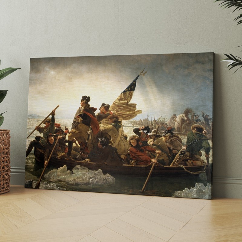 Washington Crossing the Delaware Painting America History Canvas Wall Art Print gallery