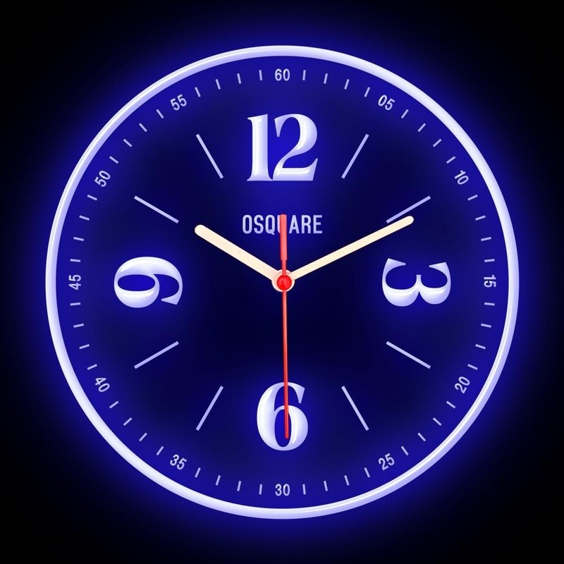 OSQUARE Minimalism North European Modern Interior Design Flexible Neon Clock 10″