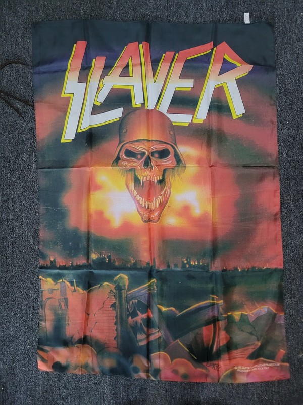 1995 Slayer Skull Flag Rare Vtg Tapestry Poster Banner thrash metal