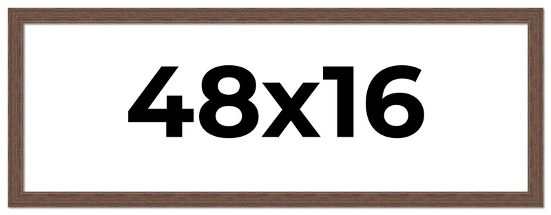 48×16 Frame Brown Farmhouse Solid Wood Picture Frame Width 1.5 Inches | Interior