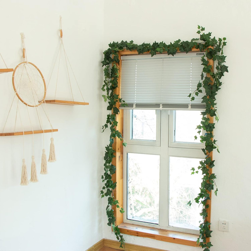 3Pcs Artificial Greenery Ivy Vines Kit, 6FT Odorless Silk Ivy Garland, Green Lea gallery