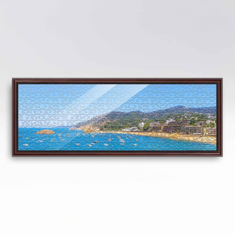 10x5 Frame Executive Brown Round Mahogany Finish Solid Wood Picture Frame | 1.25 gallery