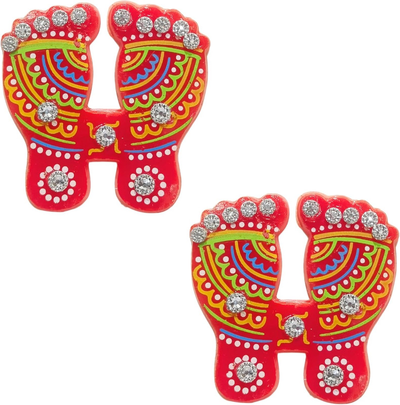 Decorative Laxmi Charan Paduka Stickers – Traditional Goddess Footprint Design w gallery
