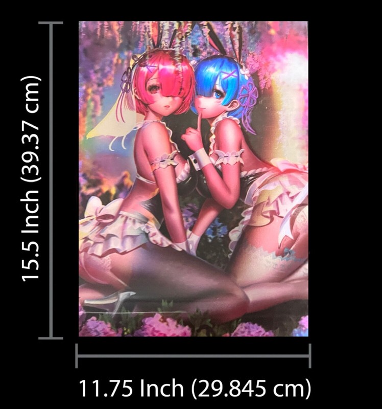 Re:Zero-Rem,Ram 3D Poster 3D Lenticular Flip Effect,2Images In One gallery