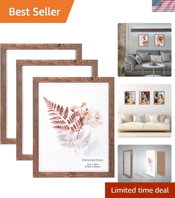 11×14 Picture Frame Rotten Brown 3 Pcs in 1 set Frame can Display 8×10 Pictur…