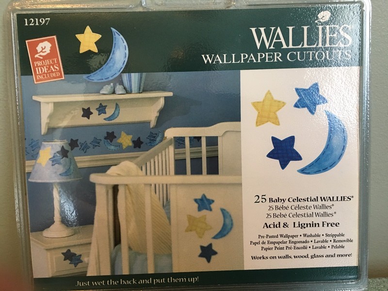 Wallies Wall Paper Cut Outs 25pkg Baby Celestial Wallies 5″ Pre-pasted Washable