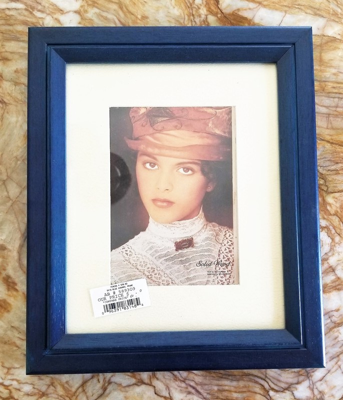 12x10 Blue 1 3/8" wide Solid Wood Frame, for 8x10 photo or 5x7 with included mat gallery