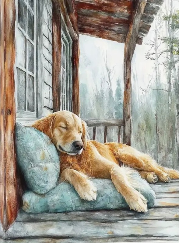 Dog Canvas Wall Art GOLDEN RETRIEVER Modern 12 x 16 Unframed 782