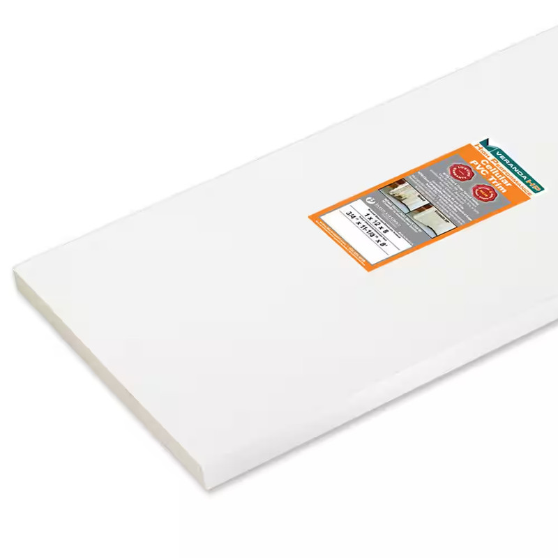 3/4 In. X 11-1/4 In. X 8 Ft. High Performance White Cellular PVC Trim Board