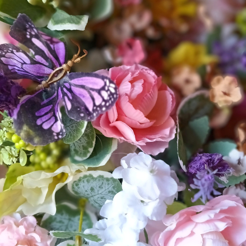 Summer Basket Of Flowers For Outdoor Indoor Decoration Door Decoration gallery