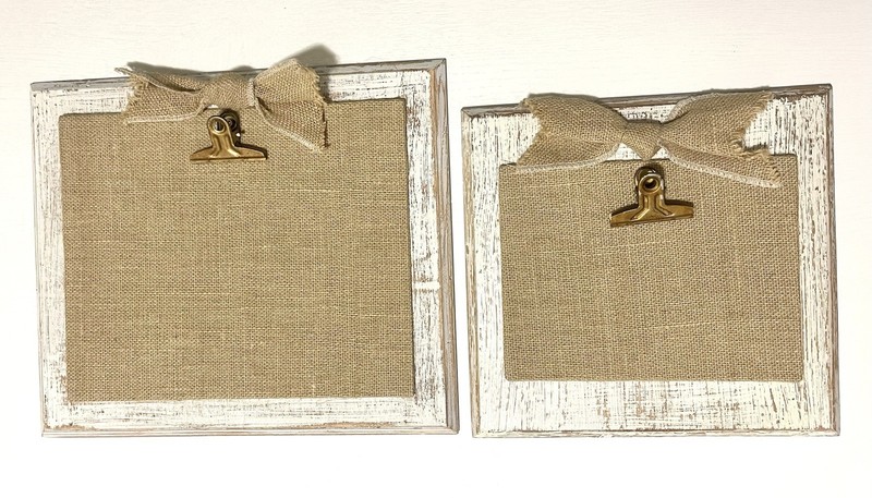 12×14” & 10.5×11” Farmhouse Wooden Decorative Rustic Frames with Metal Clip