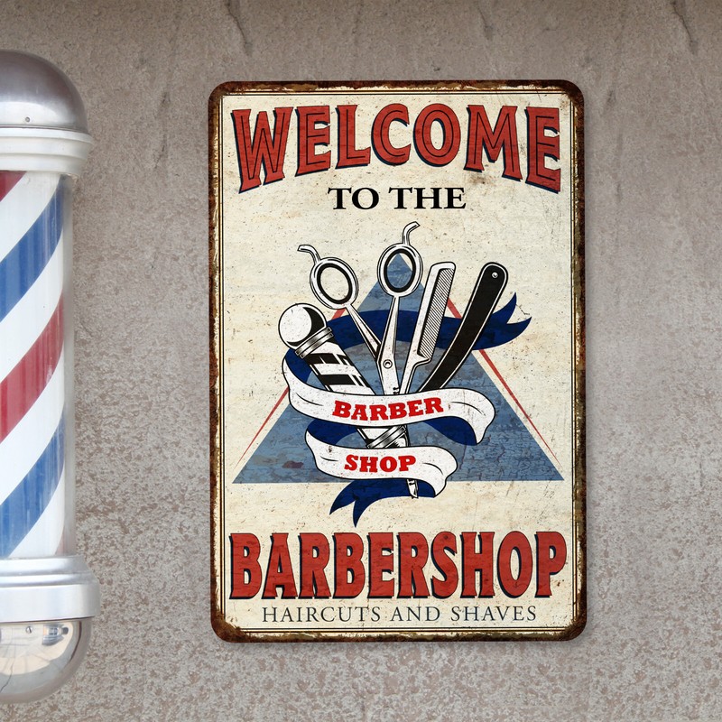 Barber Shop Sign Rustic Barber Shop Decor Hair Stylist Welcome Sign 108122001092 gallery