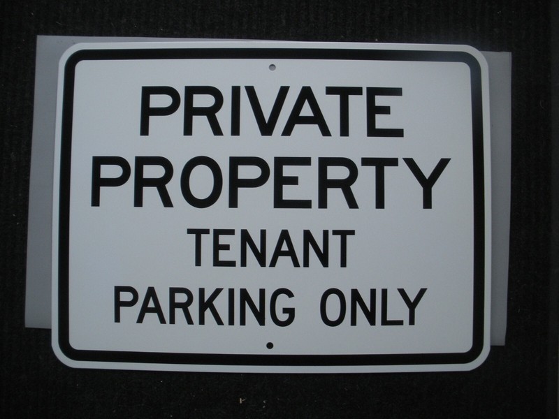Commercial Grade, Private Property Tenants Only Sign, 18″H x 24″w Brand New