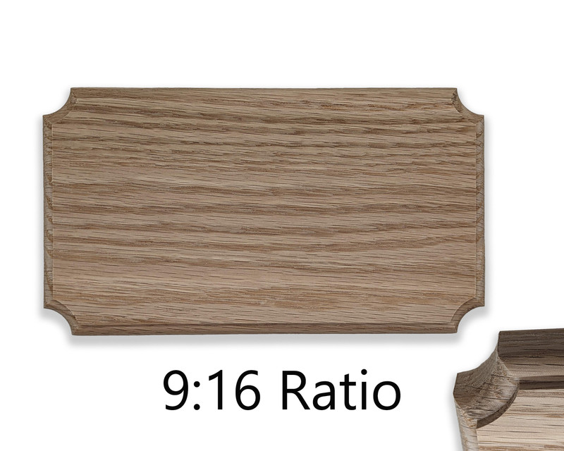 9:16 Ratio Blank Wooden Plaque (unfinished), Oak, Flush Mounted