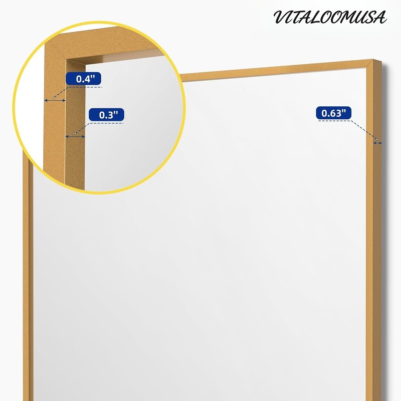 2-Pack 22"x30" Matte Gold Vanity Mirror, Wall Mount, Vertical or Horizontal gallery