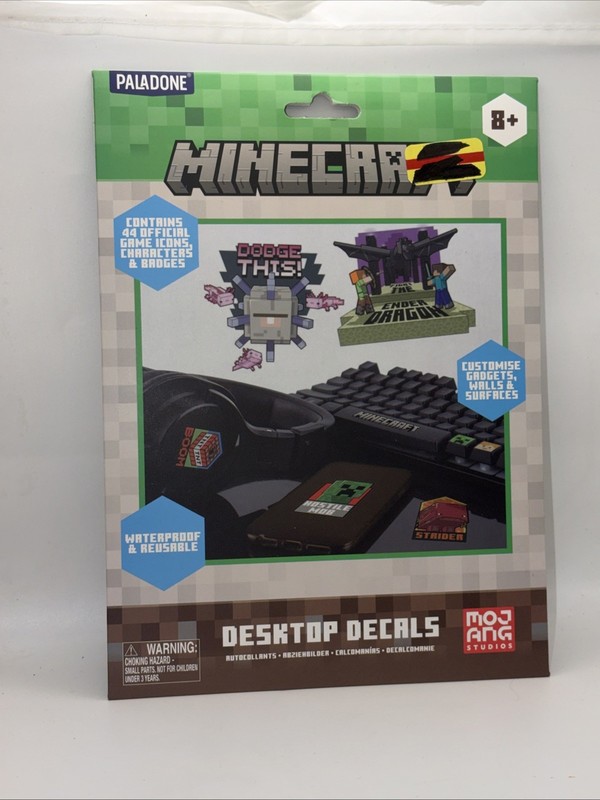 Minecraft Desktop Decals (4 Sheets) Reusable Waterproof New