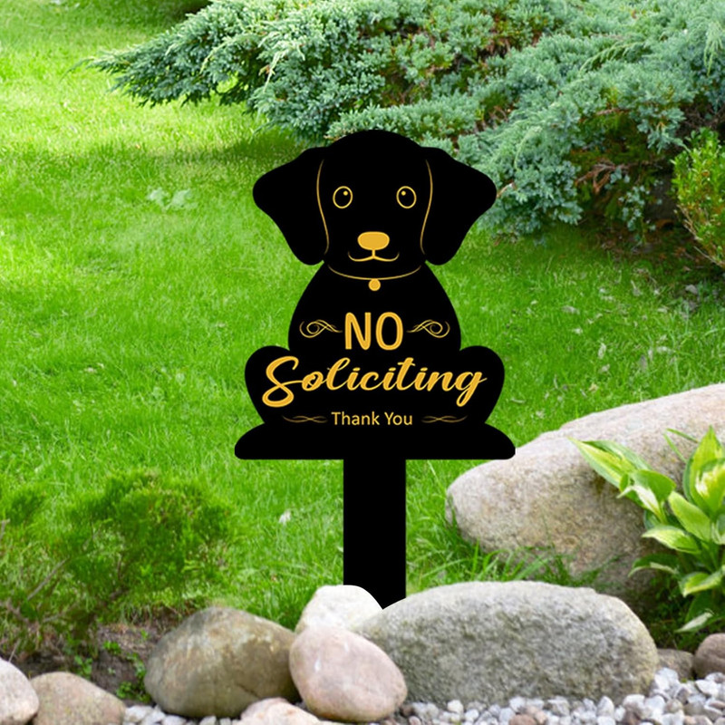 No Soliciting Sign for House Metal No Soliciting Yard Sign with Stake Outdoor Ya gallery