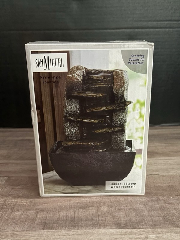 Indoor Tabletop Water Fountain San Miguel Provence Fountain 7″ Tall Desktop NIB