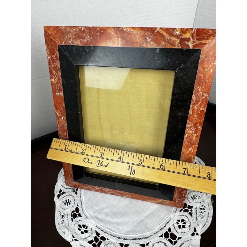 Vintage Marble Stone Pink Red and Black Picture Frame 5x7 Tabletop Decor Classic gallery