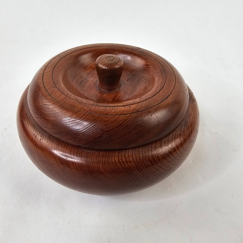 Treenware Bowl w/ Lid, Decorative Tea Candle Bowl, approx. 5" Diameter gallery