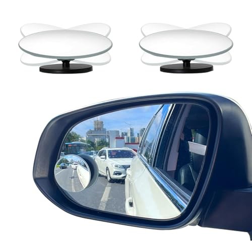 Blind Spot Mirrors, 2″ HD Glass Convex 360° Wide Angle Side Rear View Round