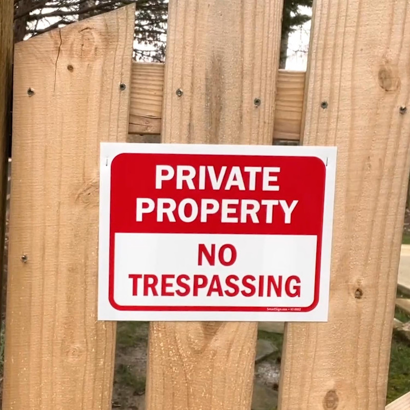 Private Property No Trespassing Sign, 9" X 12" Polystyrene Plastic (Pack of 5) S gallery