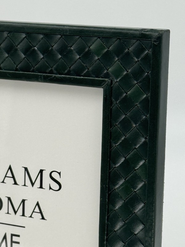 New Williams Sonoma Home 8x10 Green Woven Leather Photo Frame, Scuffed, Read! gallery