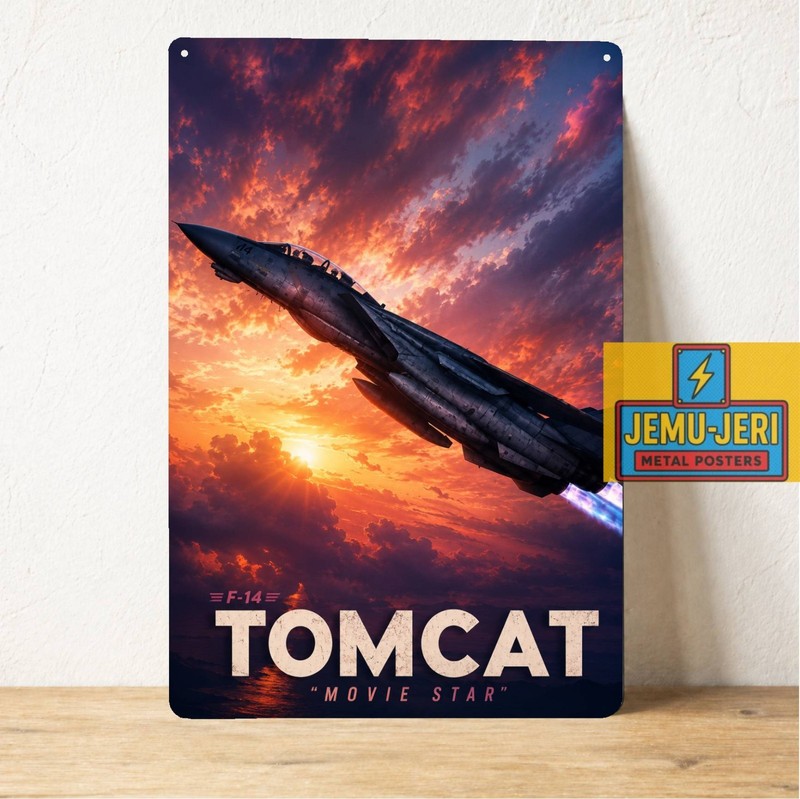 Grumman F-14 Tomcat Fighter Jet Metal Poster Tin Sign 20x30cm Wall Art