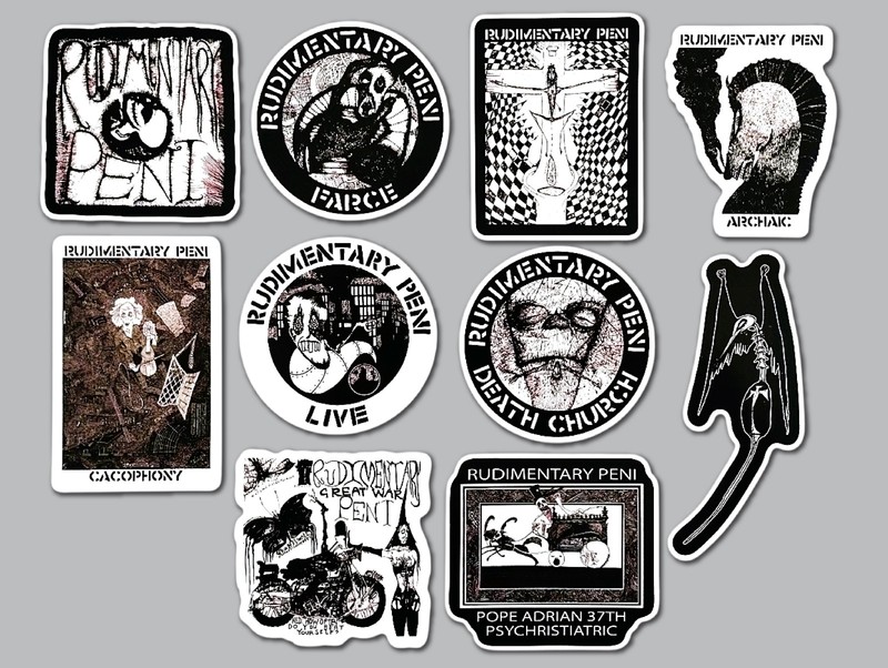 Rudimentary Peni Vinyl Sticker Lot (10 Stickers) crust punk crass goth dystopia