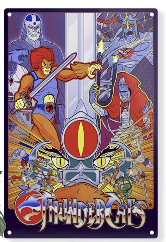 ThunderCats Metal Poster 8×12 Inch Retro Cartoon Wall Art Aluminum Sign New 80’s