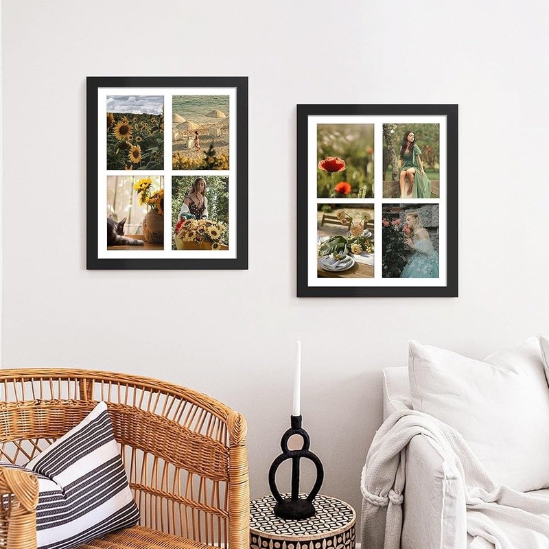 12x16 Collage Picture Frame Easy Install Display 4 Photos Wall Mount Modern دفتر gallery