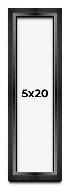 5×20 In Shadow Box Frame Black | 1.25 inches Deep Real Wood Contemporary Shadowb