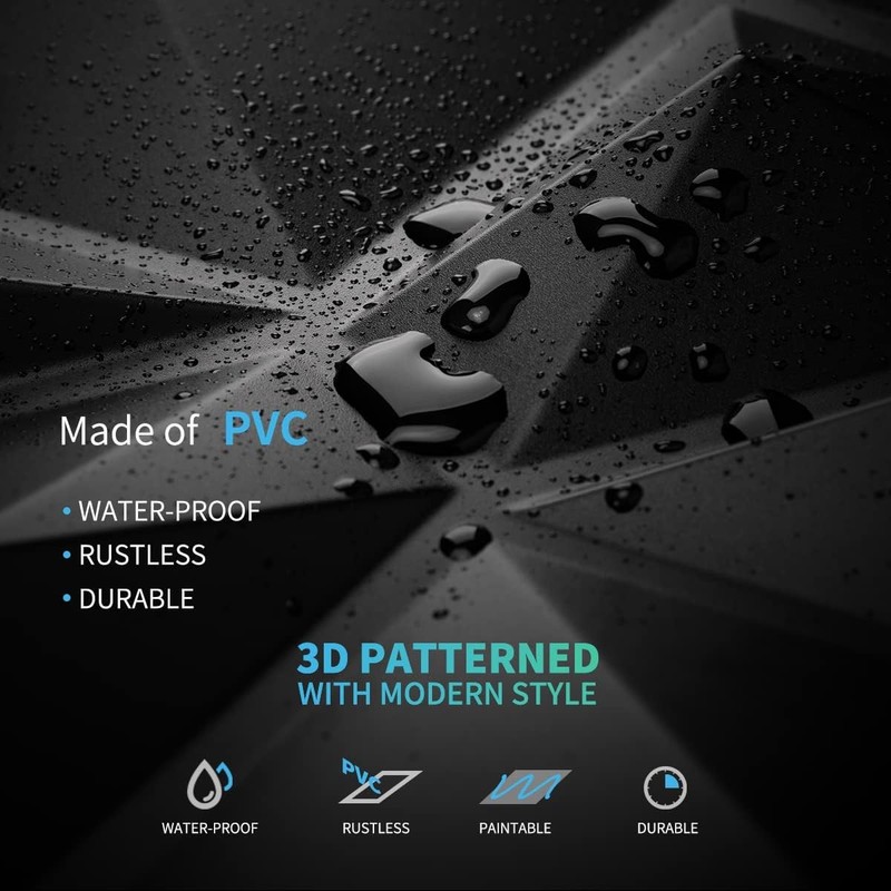 10PCS 3D Wall Panels Diamond Design Textured Accent PVC Wall Background Decor gallery